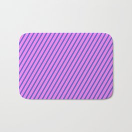 [ Thumbnail: Slate Blue and Violet Colored Striped/Lined Pattern Bath Mat ]
