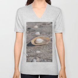 Seashells on the beach art print - coastal summer nature and travel photography V Neck T Shirt