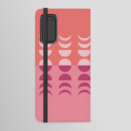 Moon Phases 26 in Coral Pink Violet Android Wallet Case