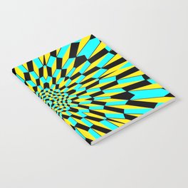 Geometric abstract cubist art showing three-dimensional cubes in a circle star ray burst pattern Notebook
