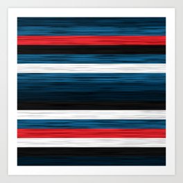 Red and Blue Patchwork 2 Art Print