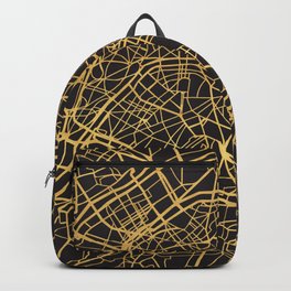 PARIS FRANCE GOLD ON BLACK CITY MAP Backpack