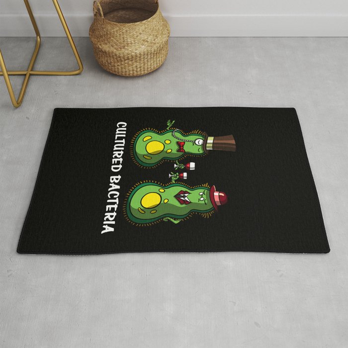 Biology Science Funny Cultured Bacteria Pun Rug
