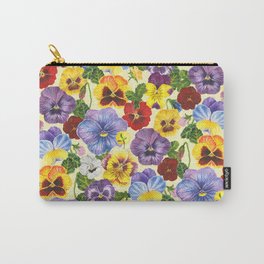 Watercolor pansy flowers- yellow mix Carry-All Pouch