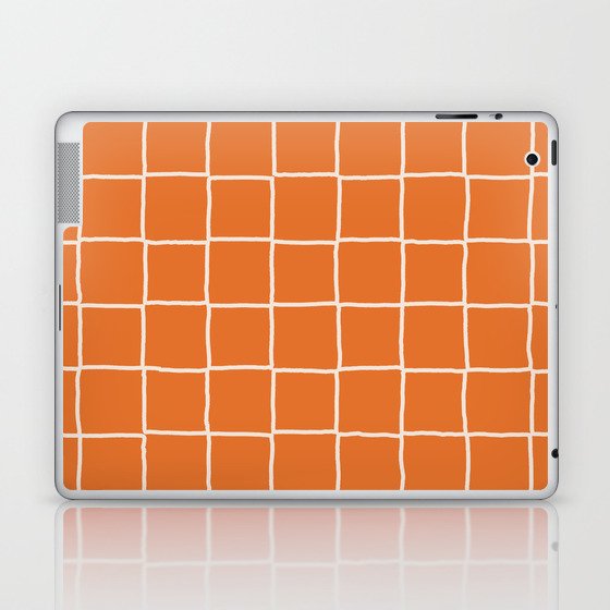 Rust Orange Checkered Tiles Laptop & iPad Skin