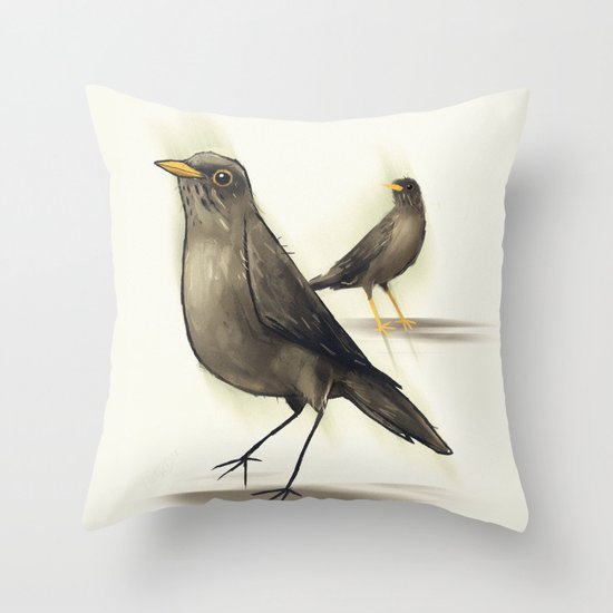 Chilean Fieldfare Throw Pillow