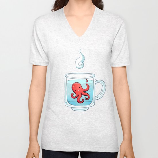 Octopus Tea Unisex V-Neck