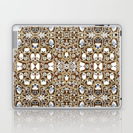 jewelry gemstone silver champagne gold crystal Laptop & iPad Skin