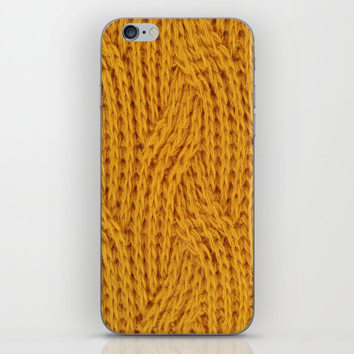 Brown yellow Knitted textile  iPhone Skin