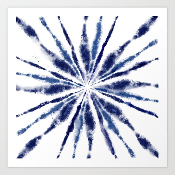 Shibori Japanese Pattern Blue Indigo Art Print