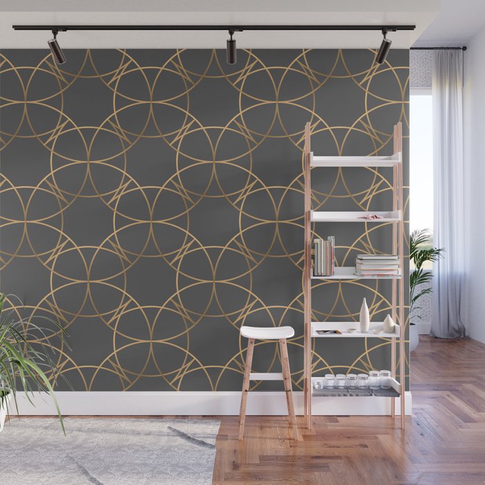 Gray and Gold Luxury Wall Mural