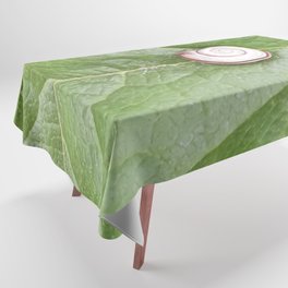 Snail and green leaf symbiosis Tablecloth