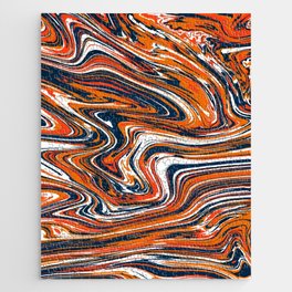 Liquid Multicolored Marble Abstract Waves Jigsaw Puzzle