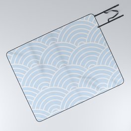 Light Blue Wave Pattern Picnic Blanket