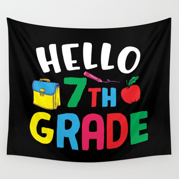 Hello 7th Grade Back To School Wall Tapestry