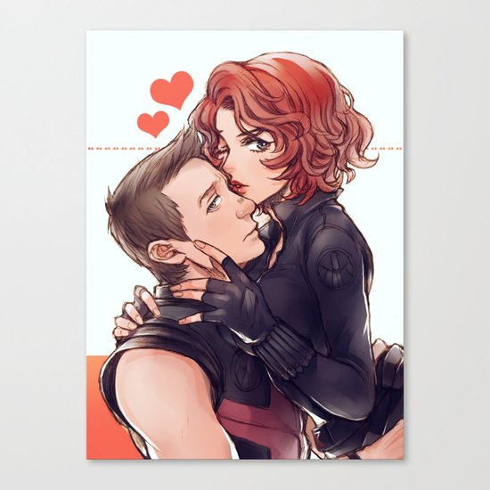 Hawkeye & Black Widow Canvas Print