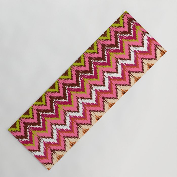 8-Bit Ikat – Magenta & Blush Yoga Mat