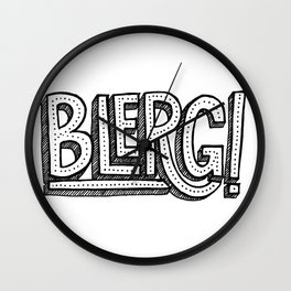 Blerg! Wall Clock | Black And White, Typography, Graphicdesign, Words, Comic, Handmade, Handlettering, Pop Art, Sharpie, Ink 