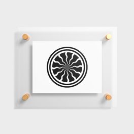 Single Pinwheel Medallion with Wavy Lines - Mandala Digital Graphic Design Floating Acrylic Print