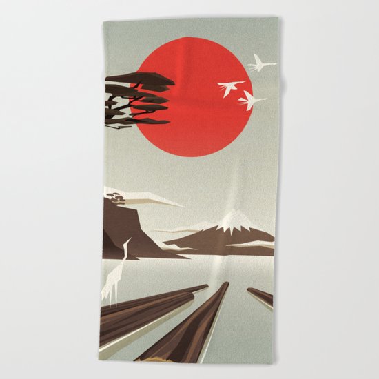 3 vacant logs Beach Towel