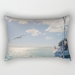 Cayo Blanco Cuba | Sunny caribbean beach | Seagull flying over the sea Rectangular Pillow