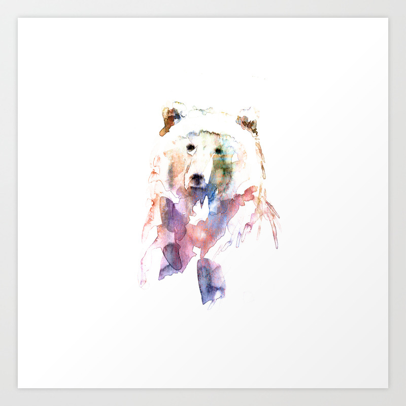 Bear Abstract Animal Portrait Art Print By Alexandraiv Society6