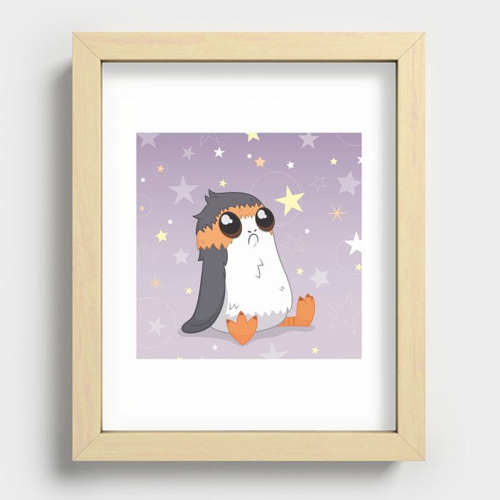 Space Puffin Cutie Recessed Framed Print