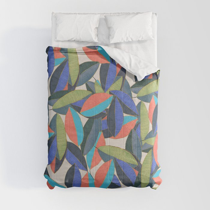 Tropical Ficus leaves #botanic Comforter