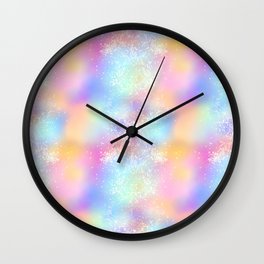Pretty Holographic Glitter Rainbow Wall Clock