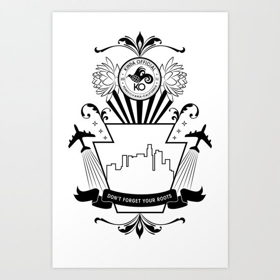 Don't Forget Your Roots (black) Art Print
