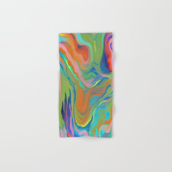 AGATE INTERPRETED: HOT WAVES SUMMER BREEZE OIL PAINTING Hand & Bath Towel