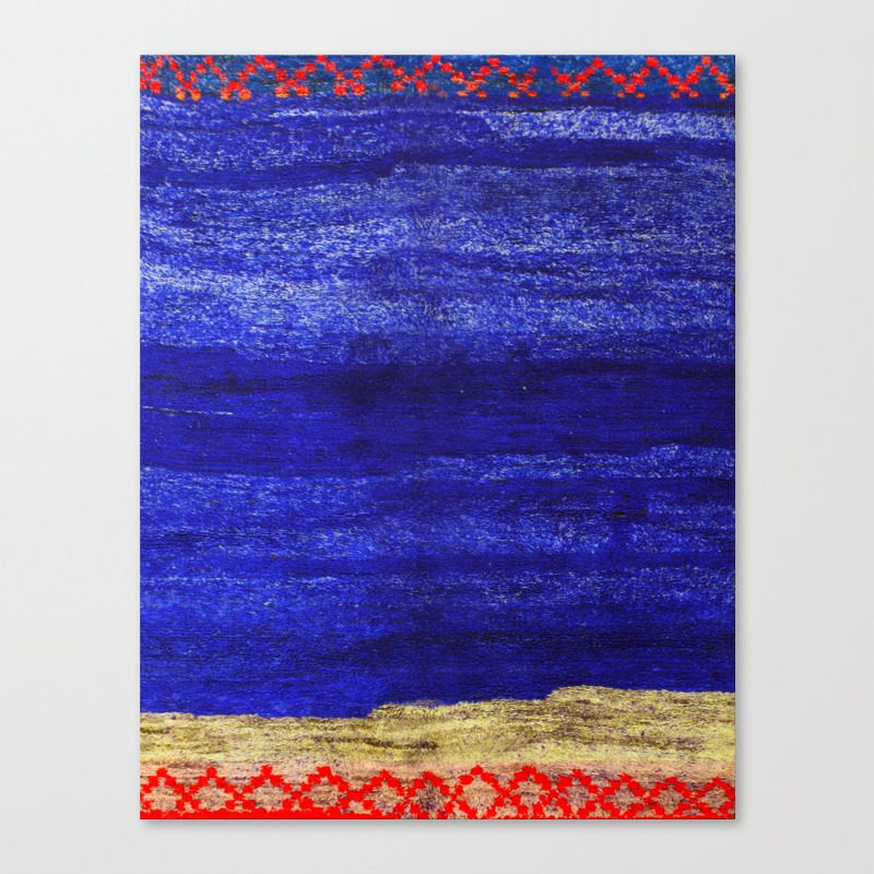 v24 new blue calm traditional moroccan carpet texture canvas print by mr0frankenstein society6 society6
