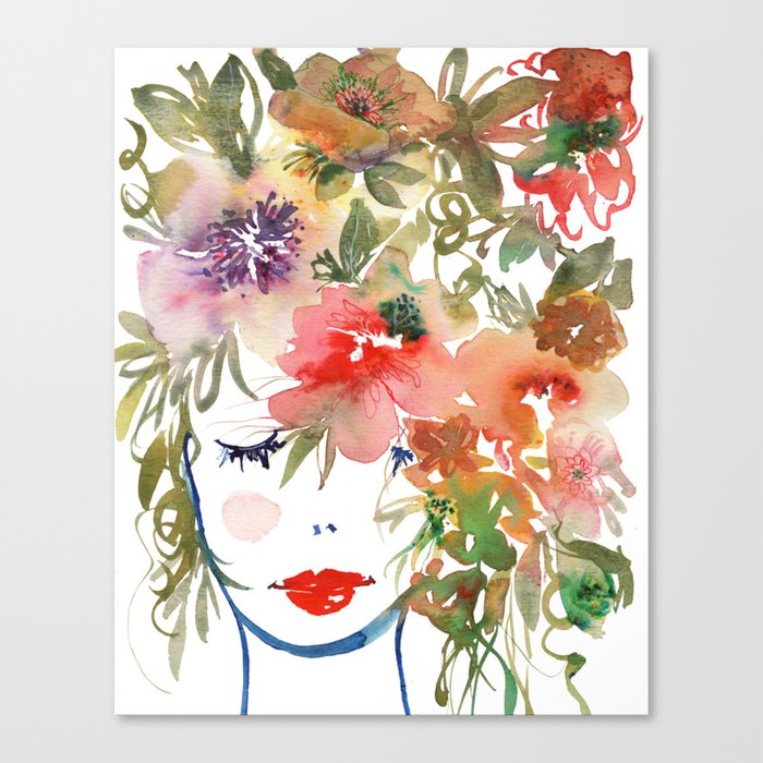 brown floral crown Canvas Print