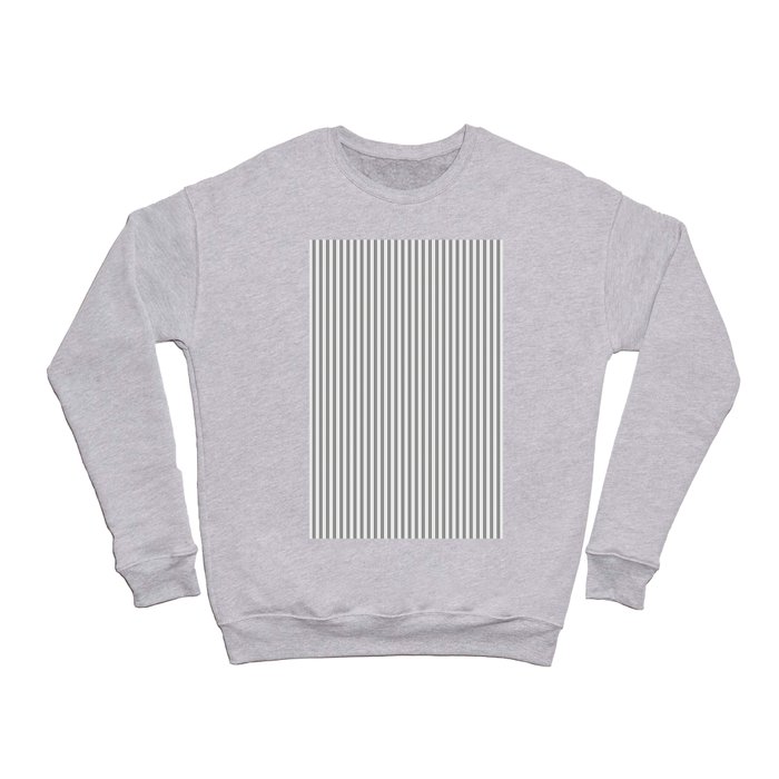 Black and White Micro Vintage English Country Cottage Ticking Stripe Crewneck Sweatshirt