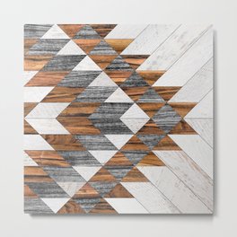 Urban Tribal Pattern No.12 - Aztec - Wood Metal Print | Geometric, Ethnic, Aztec, Minimal, Pattern, Graphicdesign, Illustration, Graphic Design, Vintage, Ratko 