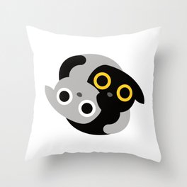 Cute Kitties Hugs together and forming a Yin Yang Throw Pillow