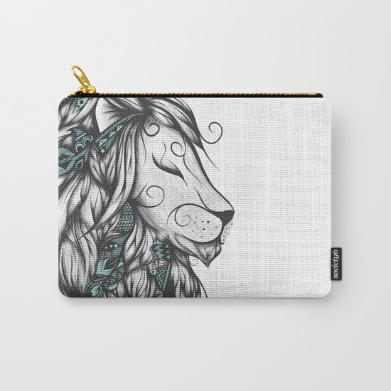 Poetic Lion Turquoise Carry-All Pouch