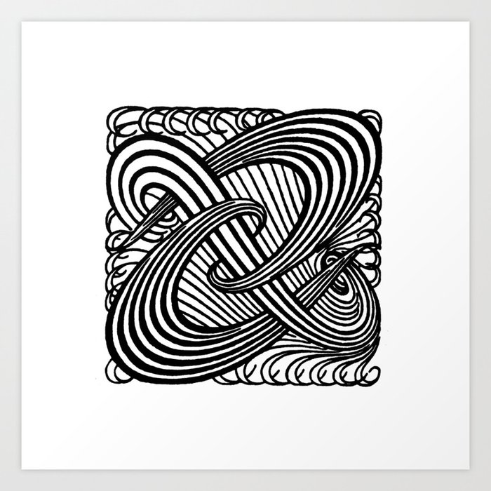 Art nouveau swirls in black and white art print Art nouveau swirls in black and white art print