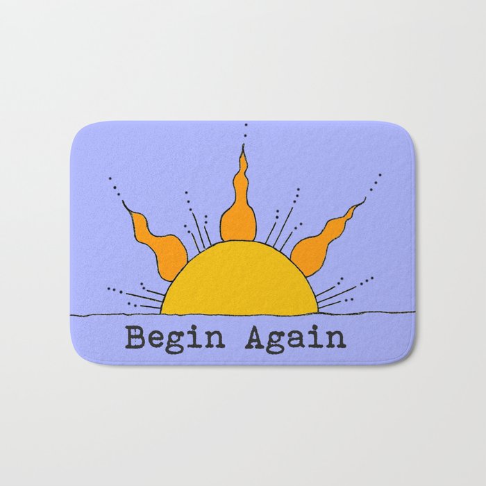 Begin Again Sun Inspirational Sunrise Bath Mat