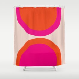 Curved Trajectories (Fuchsia Pink and Orange) Shower Curtain