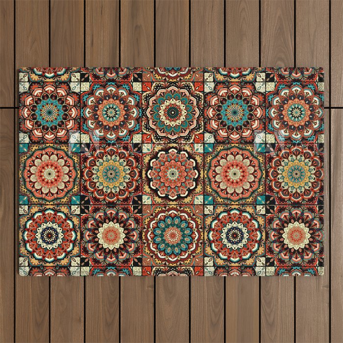talavera mexican style pattern Outdoor Rug