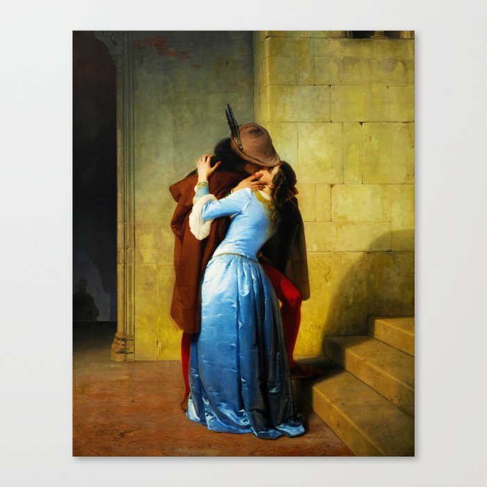 Francesco Hayez (Italian, 1791-1882) - THE KISS - 1859 - Romanticism - Genre painting - Oil on canvas - Digitally Enhanced Version - Canvas Print