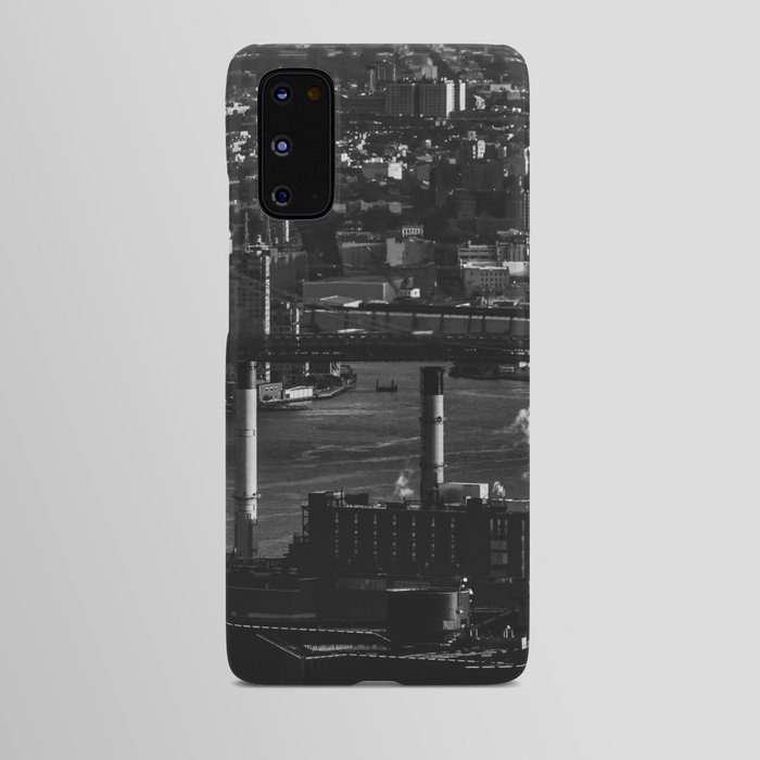 New York City Manhattan skyline black and white Android Case