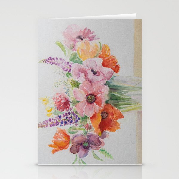 Wildflowers in Glass Vase Stationery Cards