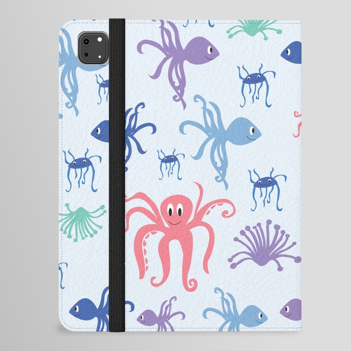 Sea Life with Fish, Octopus, and Jellyfish iPad Folio Case