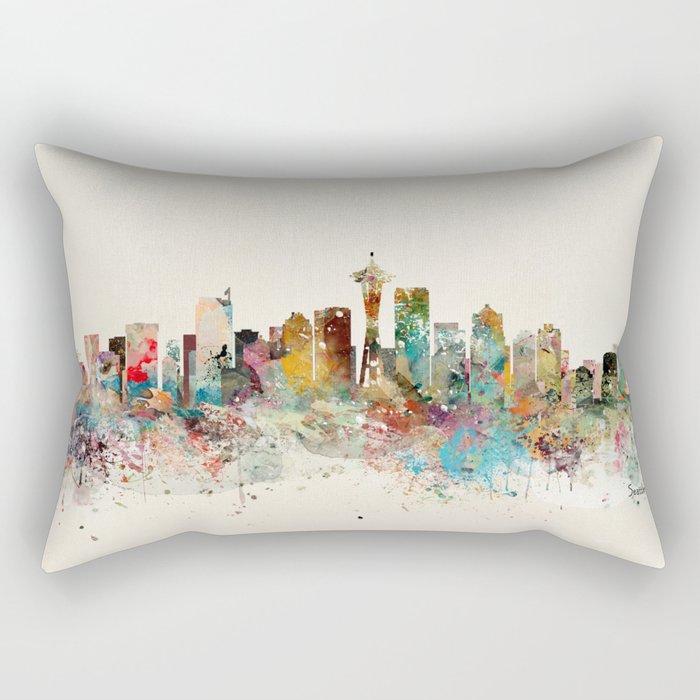 seattle skyline Rectangular Pillow