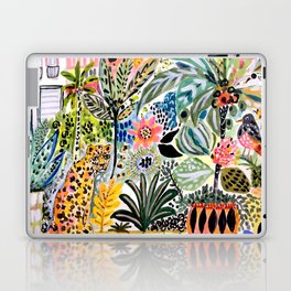 Karen Fields Tiger in the City Laptop & iPad Skin | Illustration, Tiger, Boho, Jungle, Leopard, Tropical, Catart, Exotic, Palmtrees, Cat 