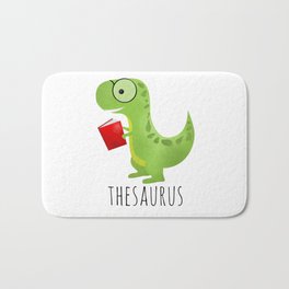 Thesaurus Bath Mat | Dinosaurs, Giftforteachers, Illustration, Drawing, Comic, Read, Dinobook, Readingdinosaur, Funny, Thesaurus 
