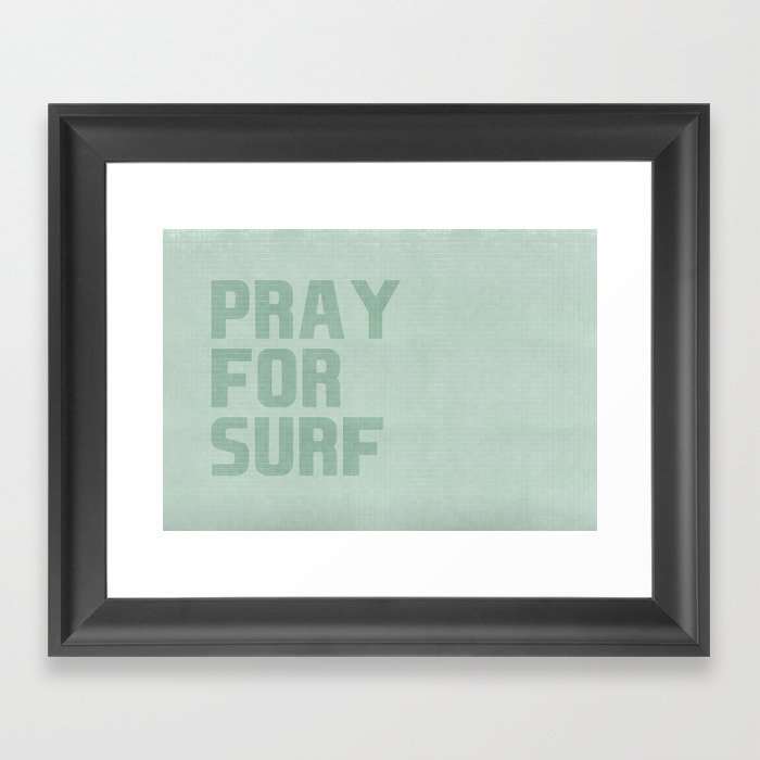 Pray For Surf (Tiles) Framed Art Print