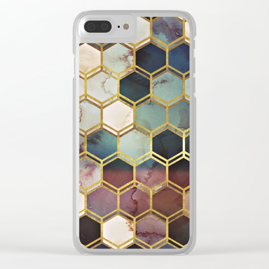 RUGGED MARBLE Clear iPhone Case